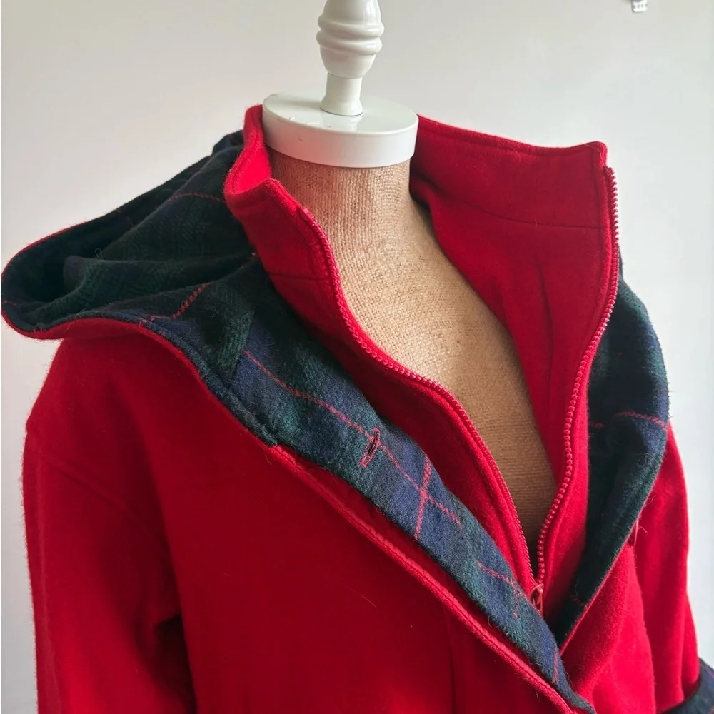 Vintage Hunt Club Wool Hooded Jacket Red Size 8